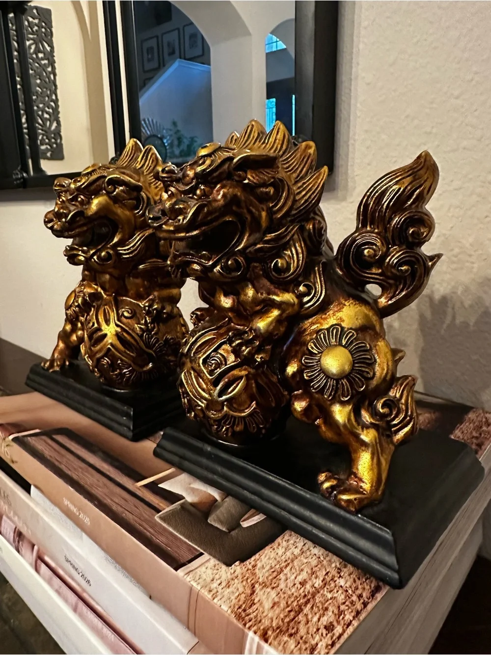 Pier 1 Imports Golden Dragons Bookends set of 2